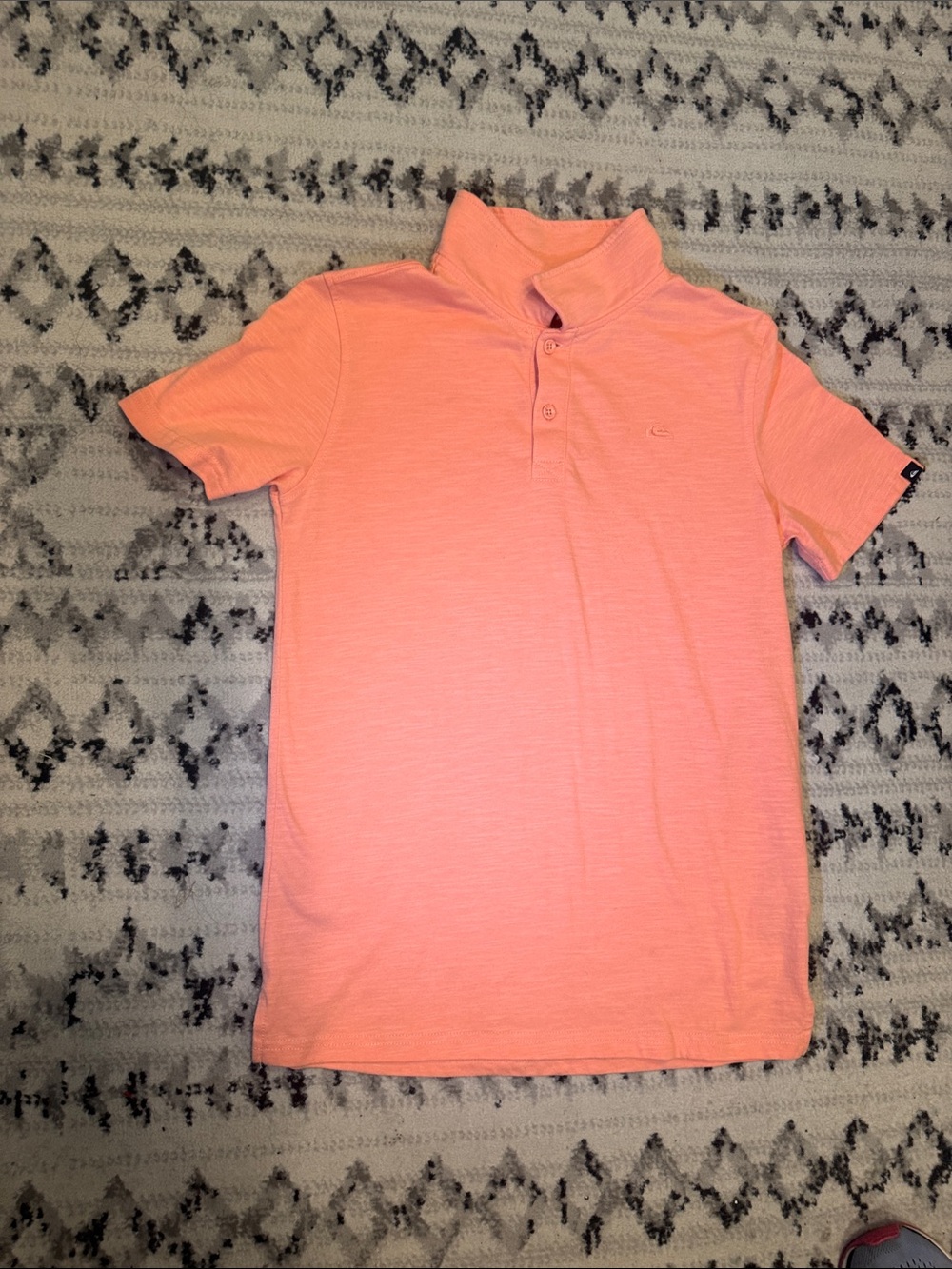 Quiksilver Youth Large (14/16) Coral Short-Sleeve Polo
